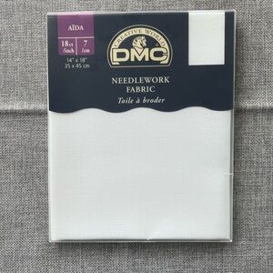 DMC White Needlework Fabric | 18 Count | 14” x 18”